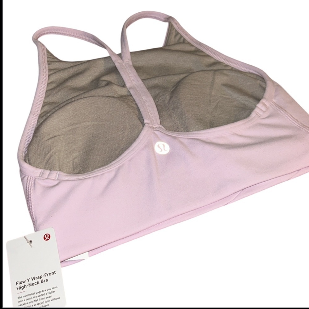 NWT Lululemon Flow Y Wrap-Front High-Neck Bra in Meadowsweet Pink size 2 - Picture 9 of 12